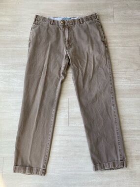 Peter Millar Mens Chino Pants Size Waist 36 Brown 100% Pima Cotton Casual EUC